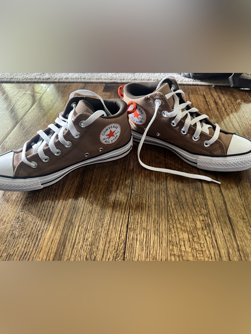Converse Kids Brown Canvas High-Top Sneakers with White Laces